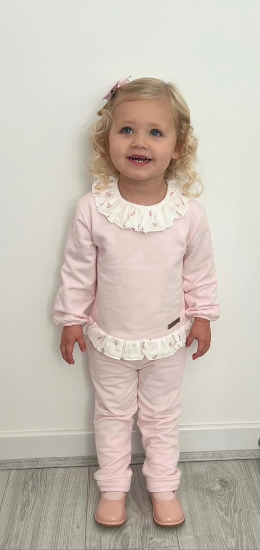 Calamaro Pink Girls Trouser Suit