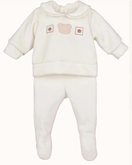 Calamaro Cream Teddy Velour Two Piece