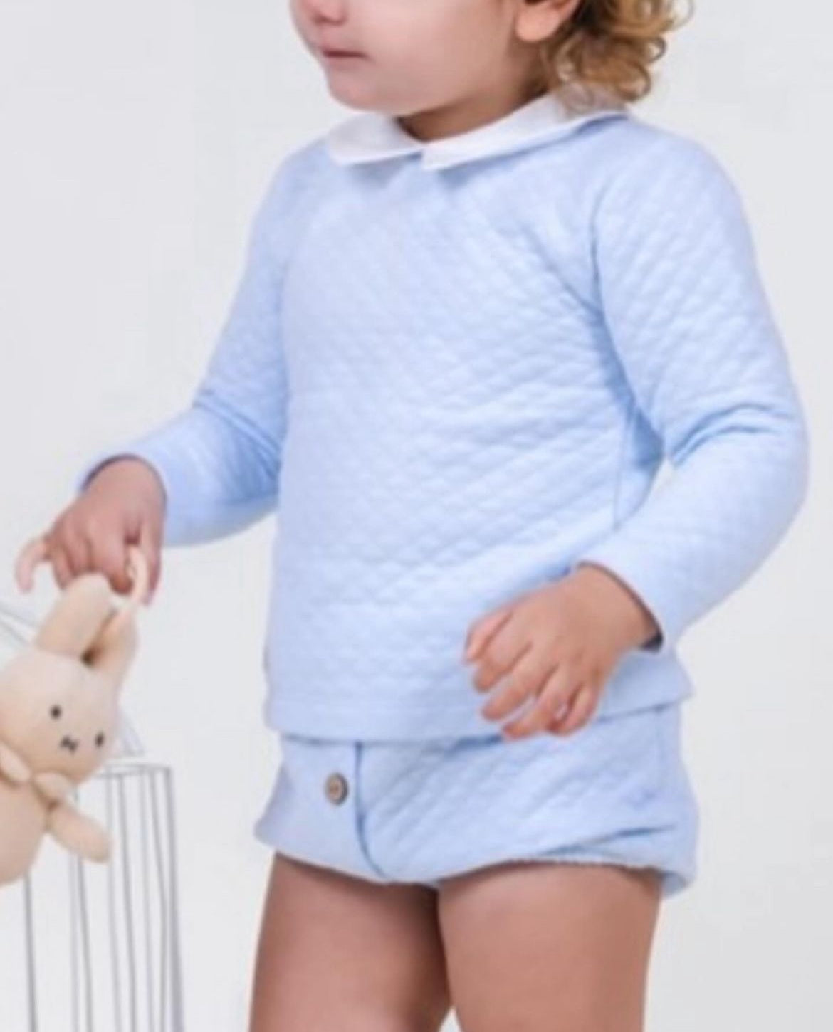 Calamaro Boys Blue Qulited Top And Bloomers