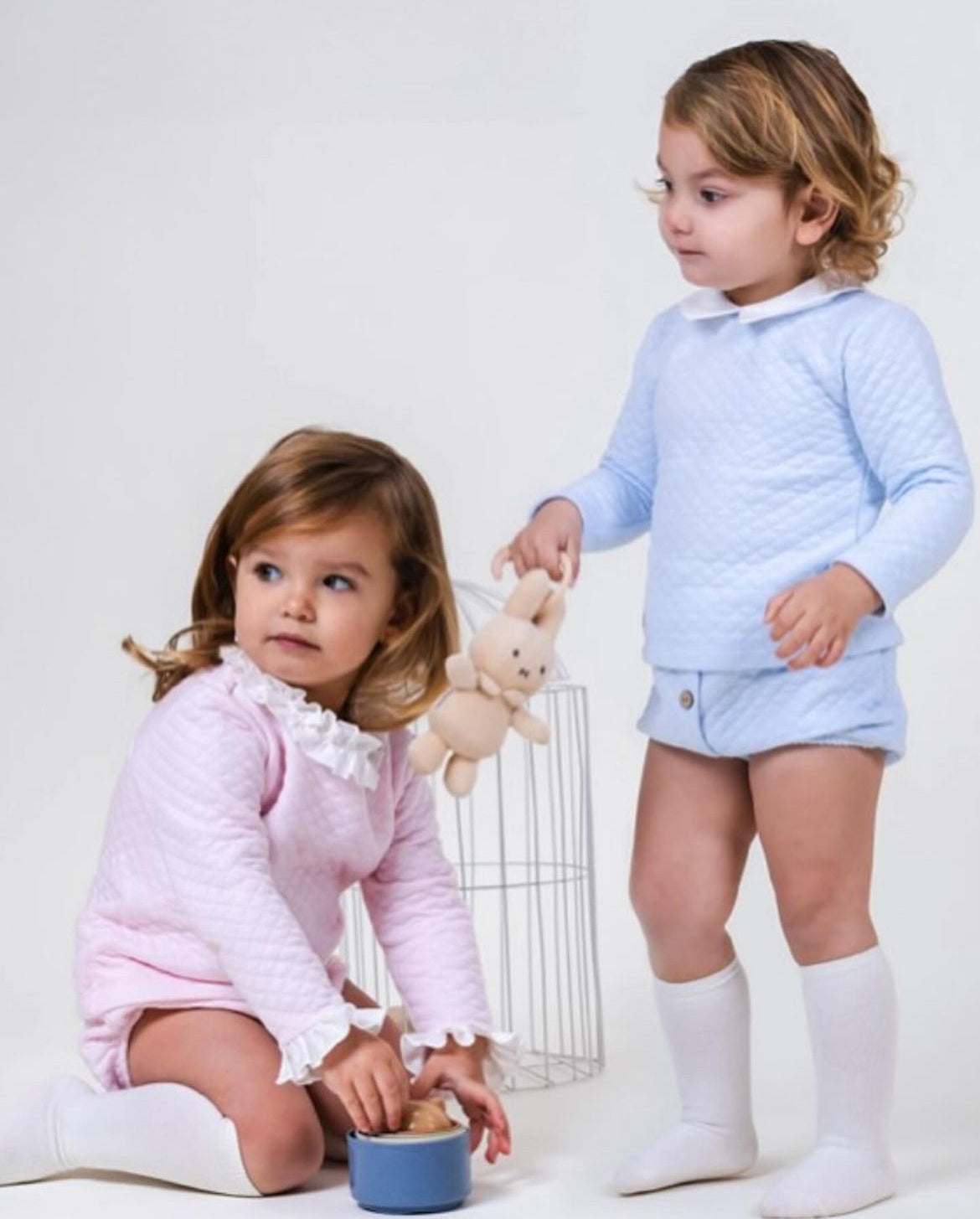 Calamaro Boys Blue Qulited Top And Bloomers